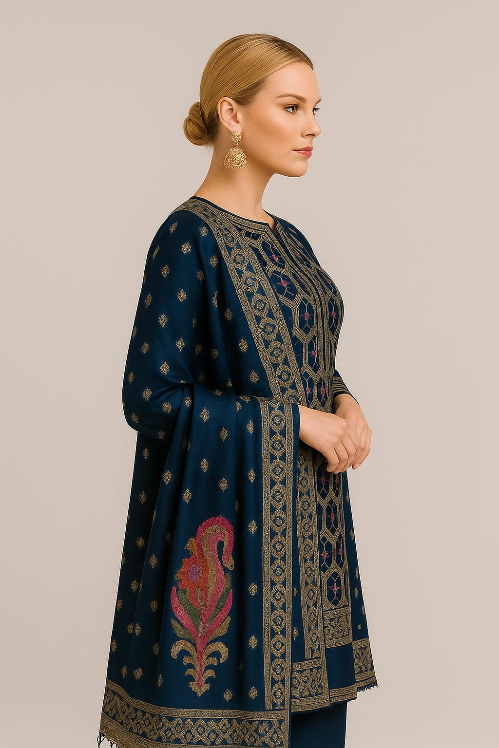 Silakaari Women's Heavy Zari Work Unstitched Dress Material