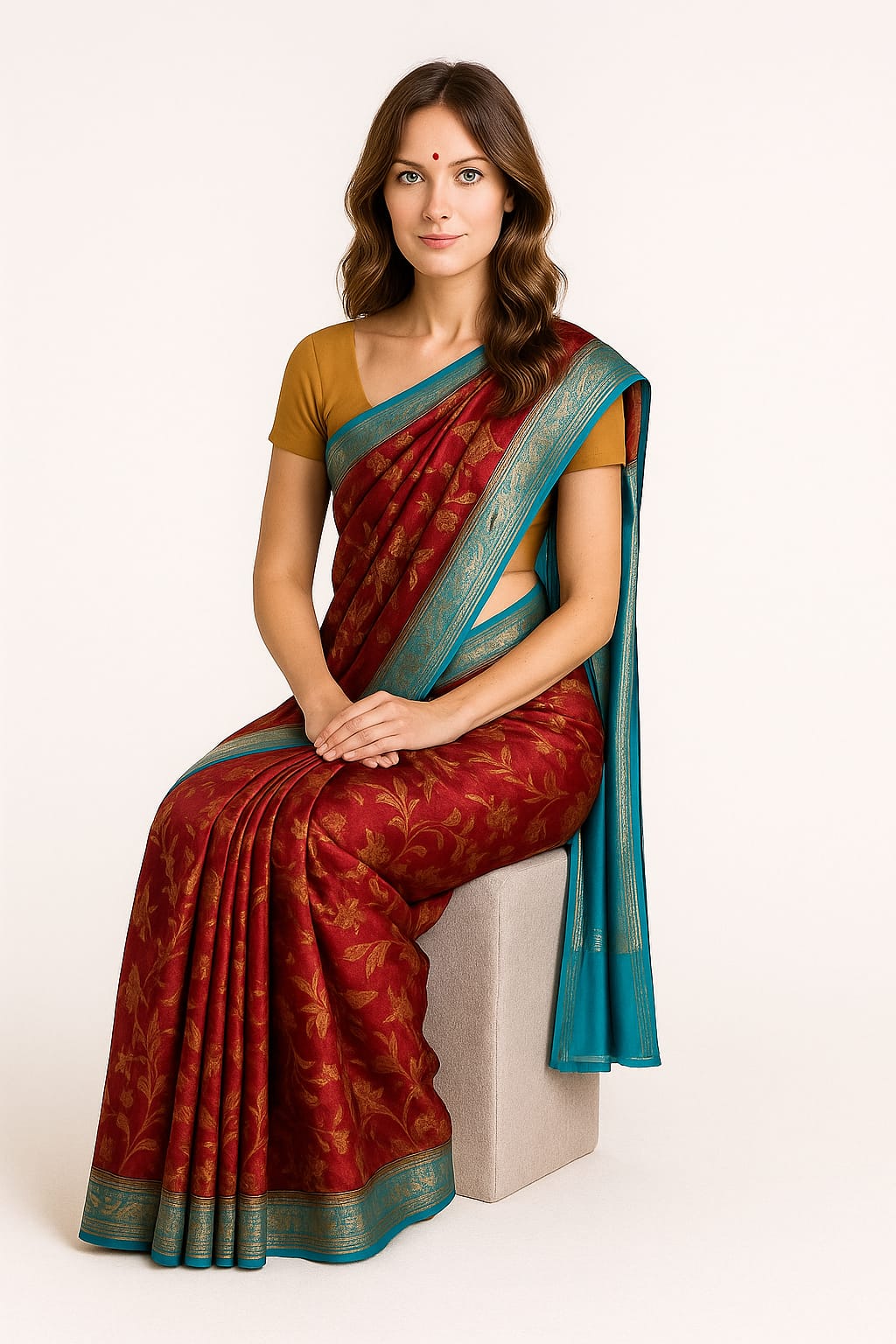 Silakaari Mahogany Maroon Zari Banarasi Festive Saree