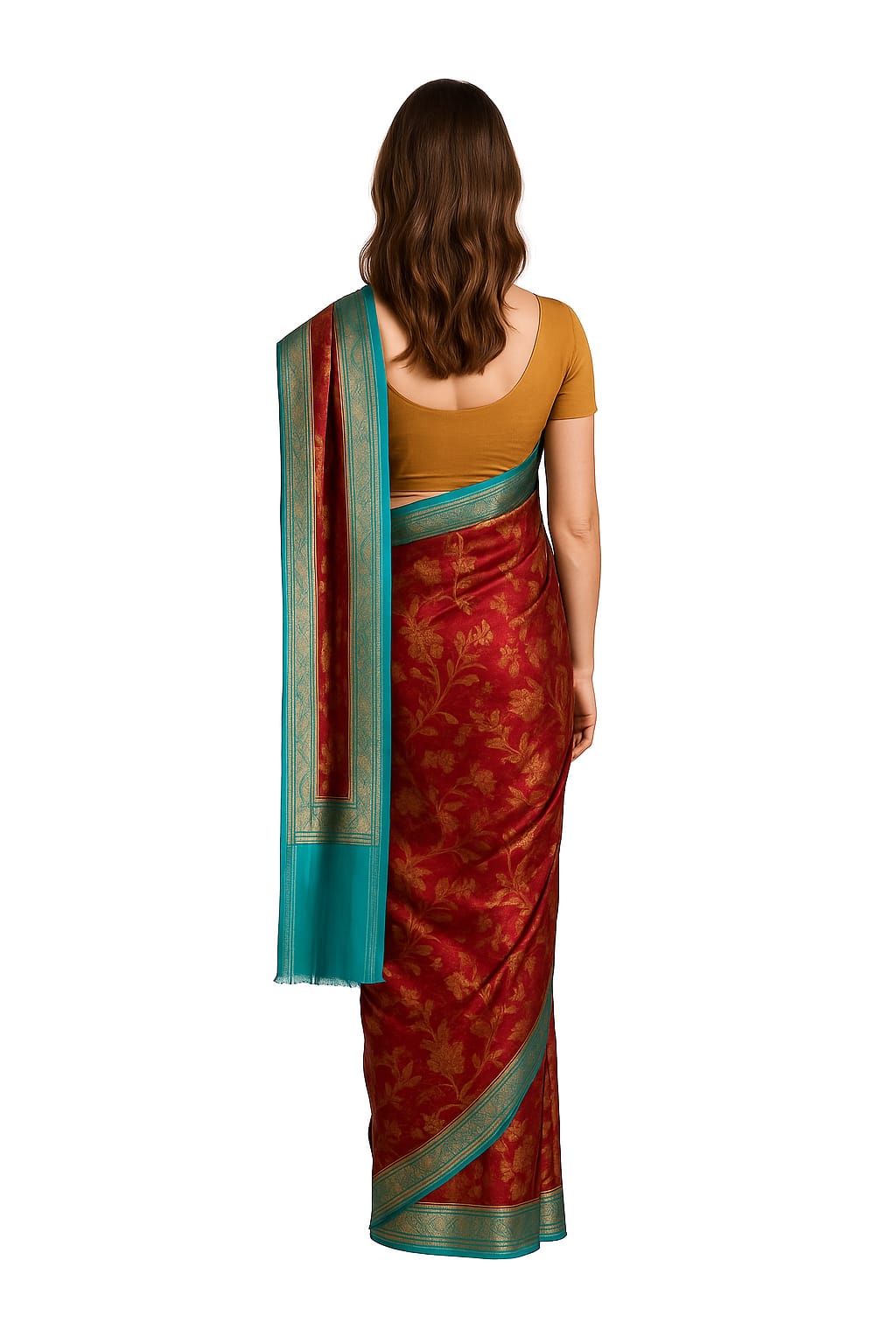 Silakaari Mahogany Maroon Zari Banarasi Festive Saree