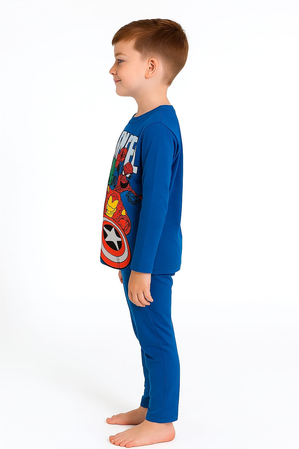 Silakaari Kids Blue Marvel Regular Fit Casual Full Sleeve T-Shirt for Boys