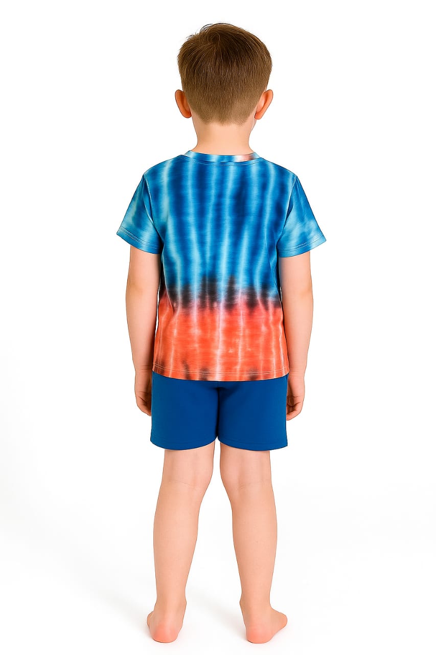 Silakaari Kids Blue Printed Half Sleeve Casual T-Shirt For boys