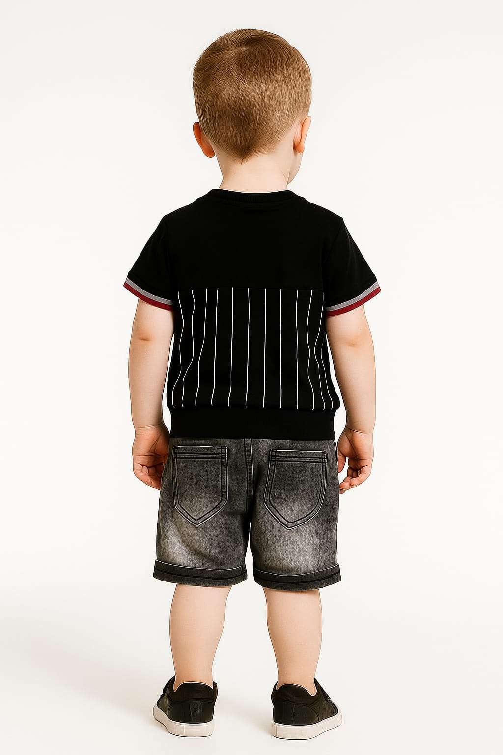 Silakaari Kids Denim Casual T-Shirt & Short Set For Boys