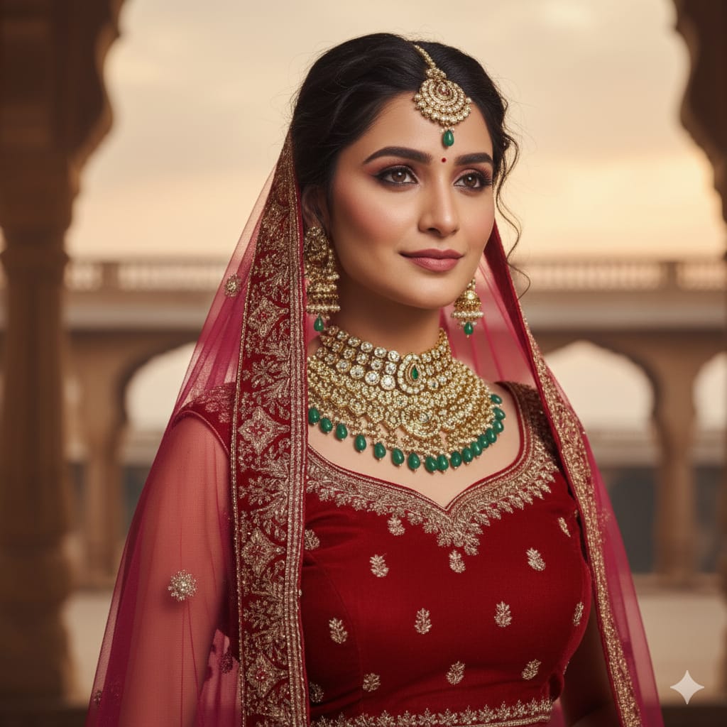 Silakaari Exquisite Dusty Hot Pink Velvet Heavy Bridal Lehenga Set with Embroidery