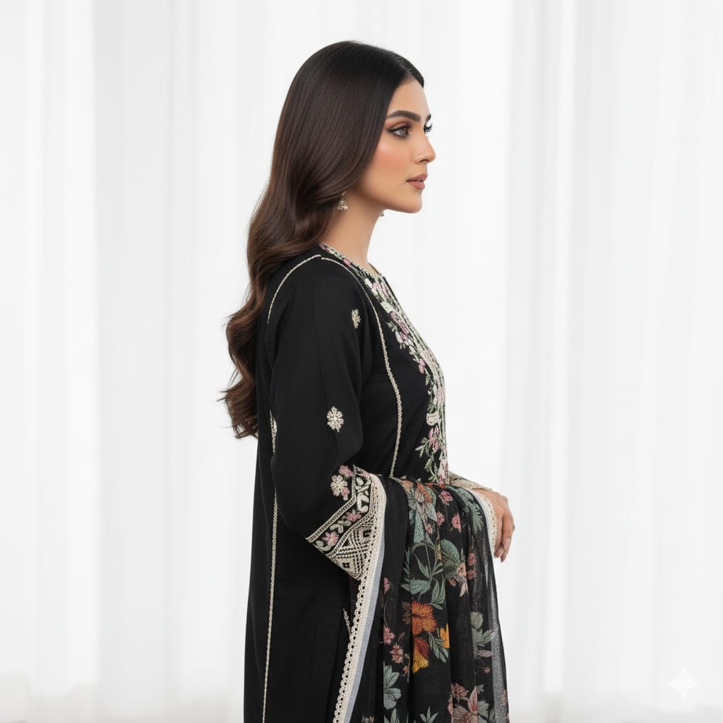 Silakaari Aarzoo Pure Lawn Heavy Embroidery Panel Cut Work Unstitched  Suits