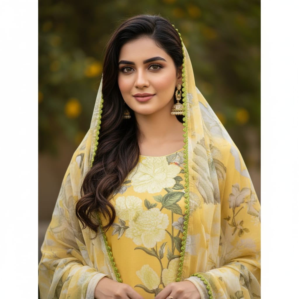Silakaari Jadeed Pure Lawn PartyWear Organza Heavy Embroidery  Ready-Made Dress