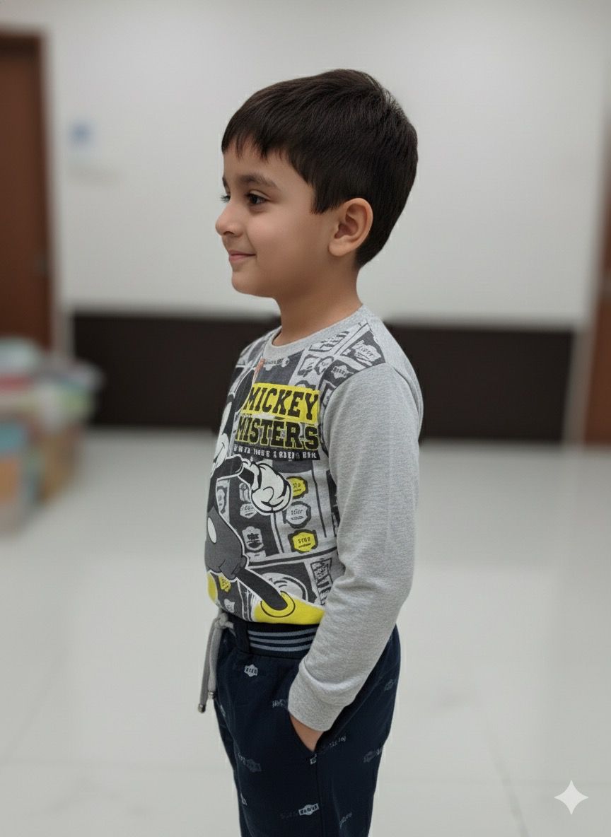 Silakaari Kids Grey Micky Printed Casual Full Sleeve For Boys