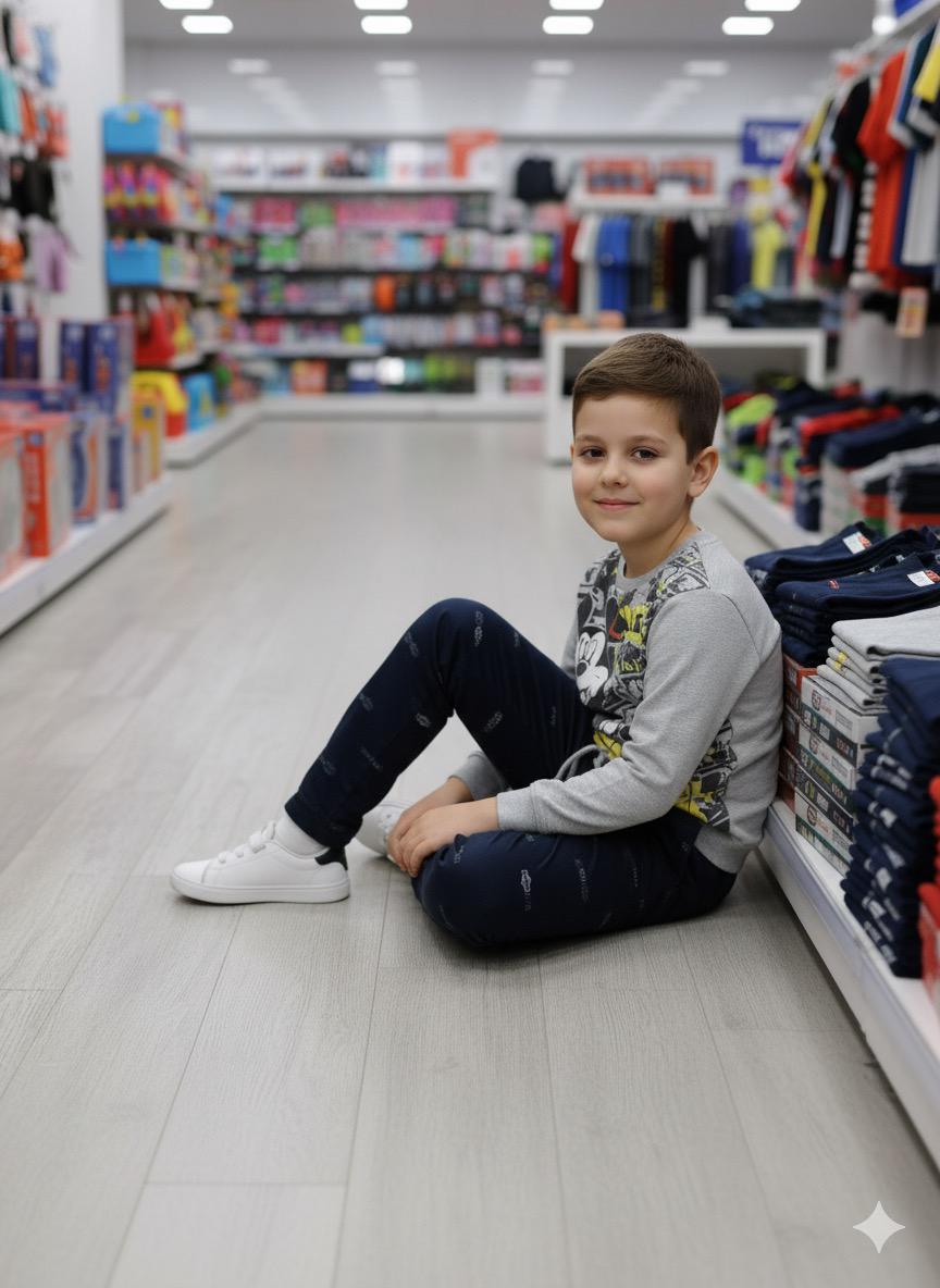 Silakaari Kids Grey Micky Printed Casual Full Sleeve For Boys