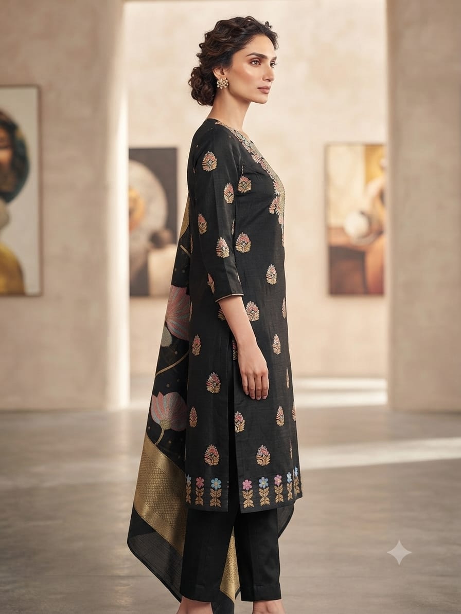 Silakaari Prisha Banarasi Zari Woven Rich Premium Unstitched Dress Material