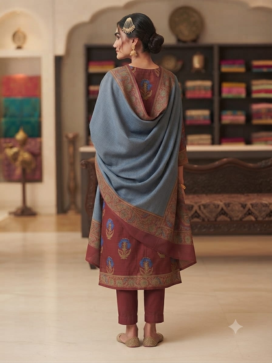 Silakaari Eda Unstitched Dress Material for Women | Ethnic Floral Printed Suit Fabric with Dupatta