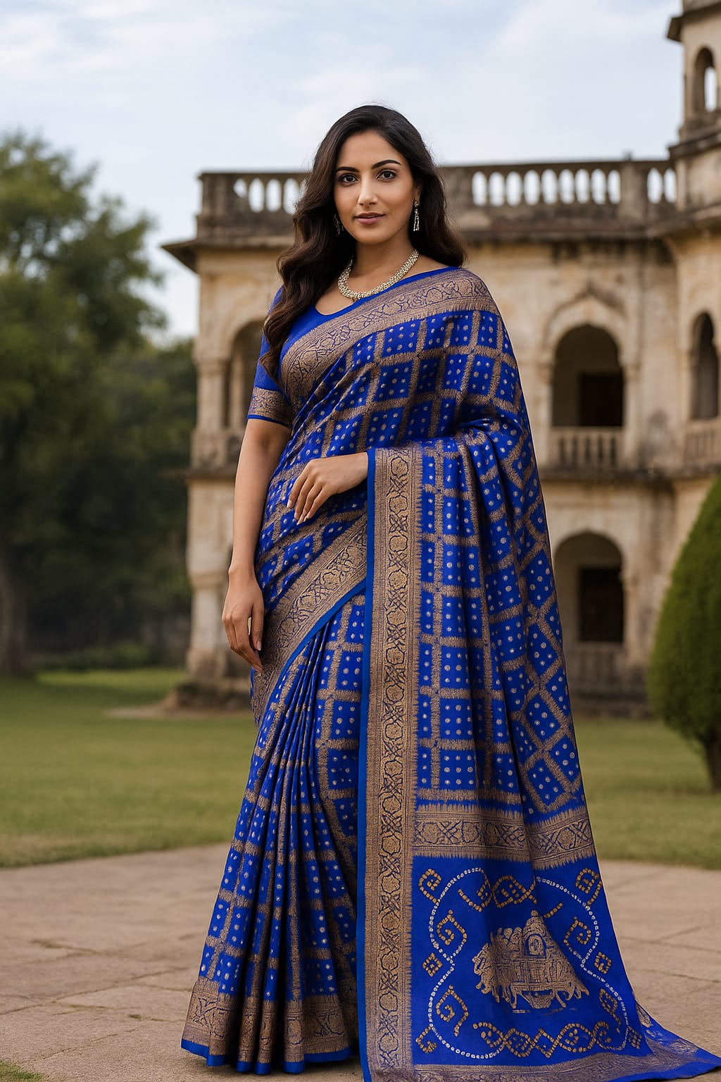 Silakaari Women's Bandhej Printed silk premium Saree