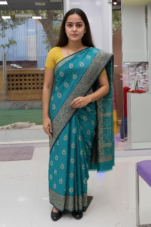 Silakaari Women's Heavy Zari Lacy Border Fancy Banarasi Saree