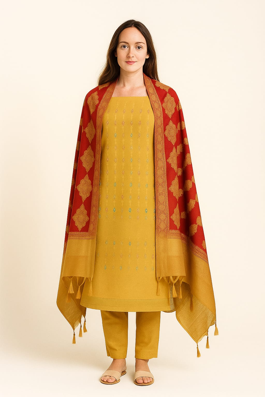 Silakaari Women's Plus Size Zari Banarasi Silk Unstitched Dress Material