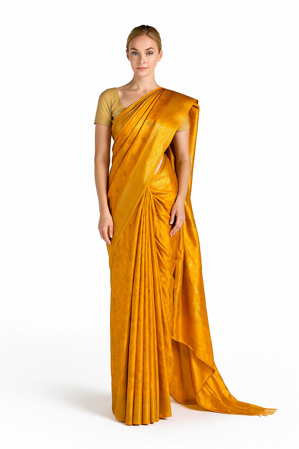 Silakaari Banarasi Sun Yellow Jacquard Saree