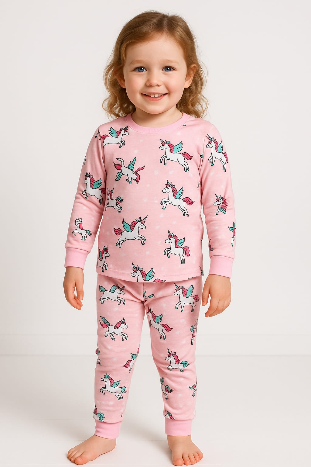 Silakaari Kids Baby Pink Unicorn Print Cute Night Dress For Girls