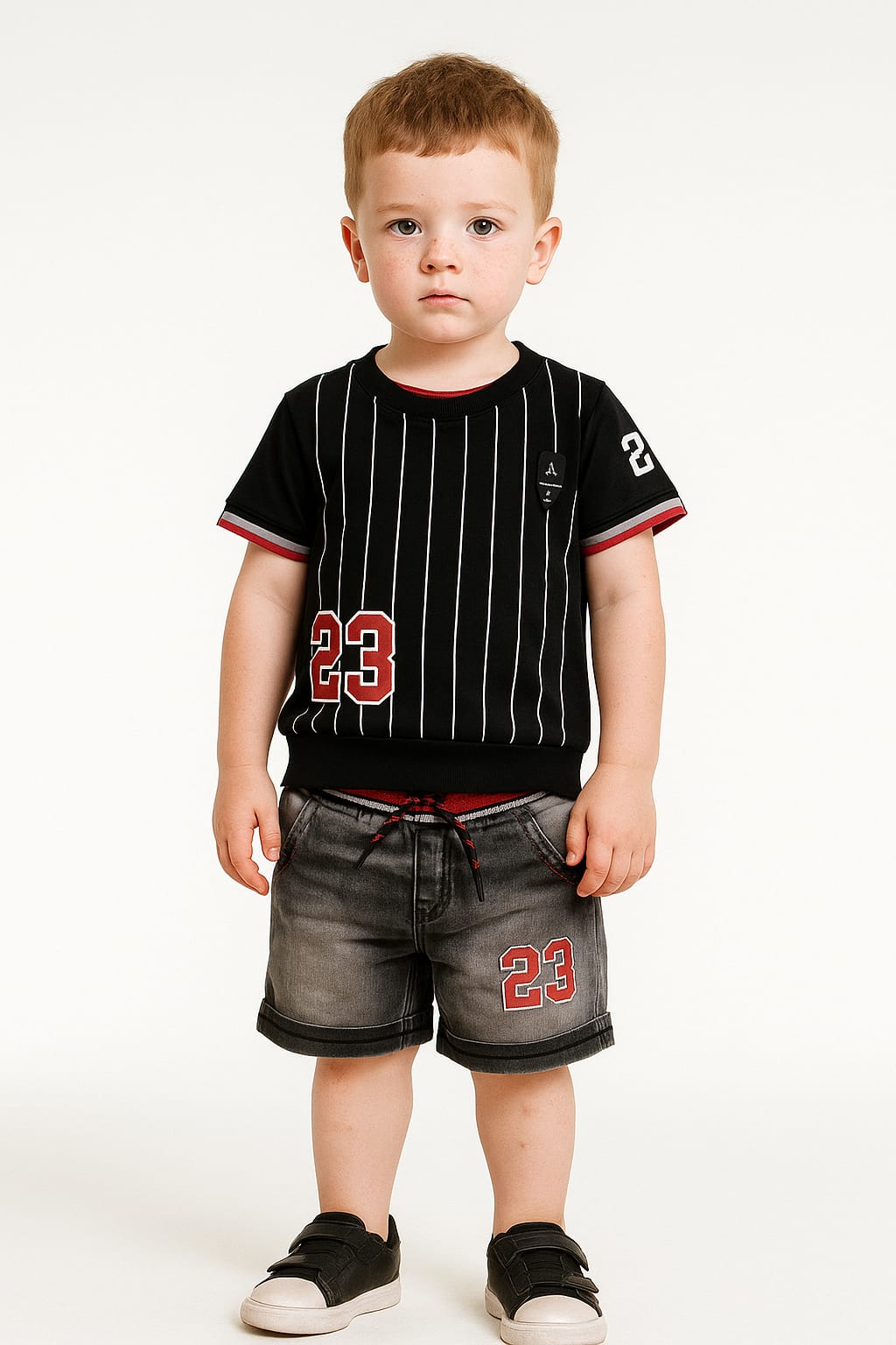 Silakaari Kids Denim Casual T-Shirt & Short Set For Boys