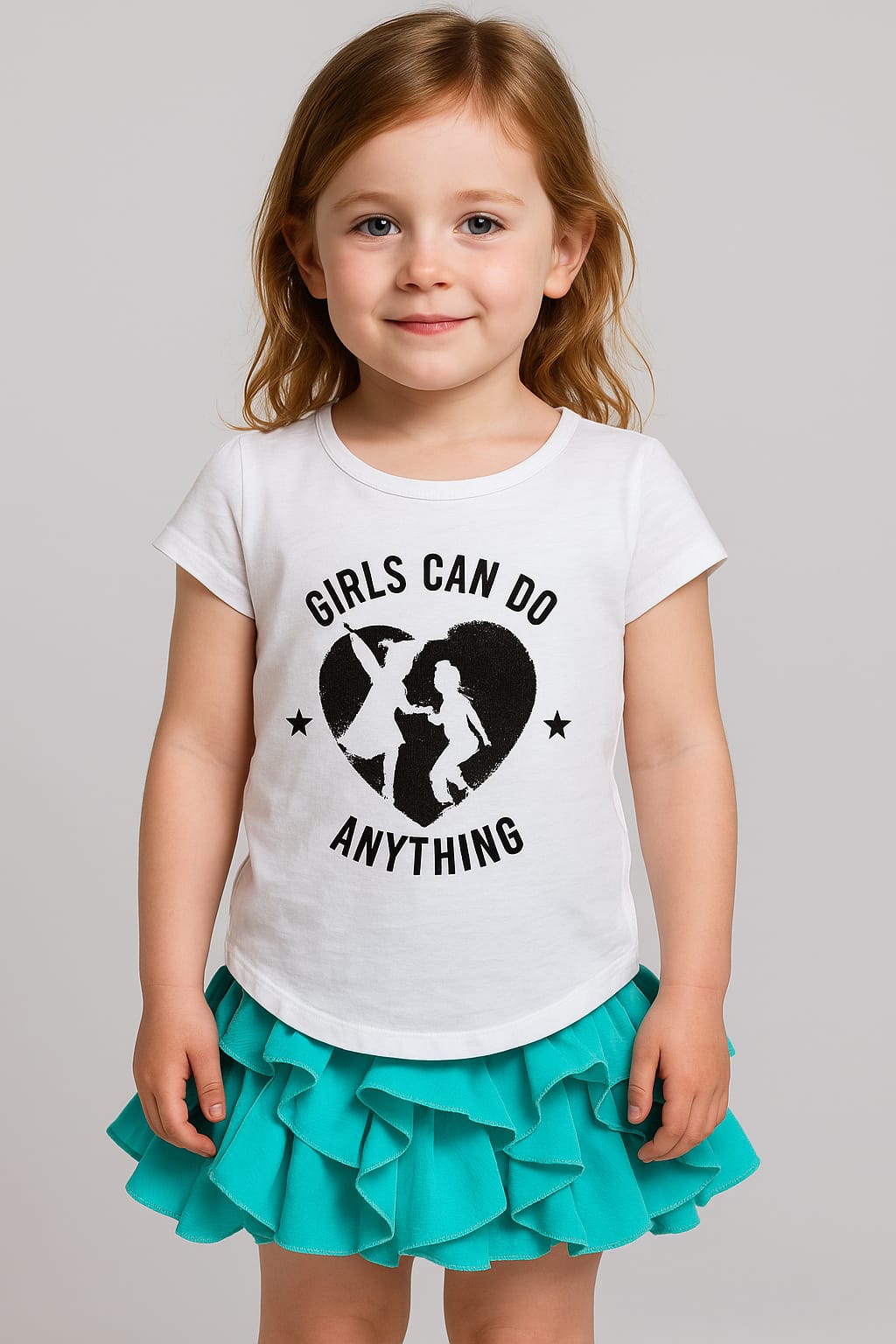 Silakaari Kids White Casual T-Shirt For Girls